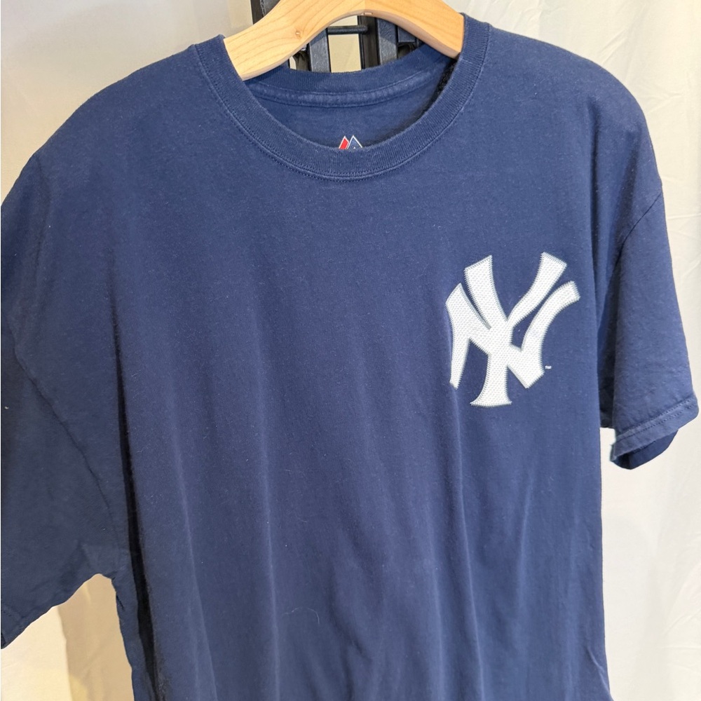 Majestic Navy Tee with White Emblem - Picture 2 of 4